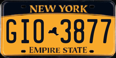 NY license plate GIO3877
