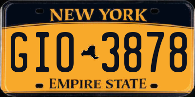 NY license plate GIO3878