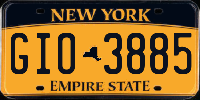 NY license plate GIO3885