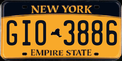 NY license plate GIO3886