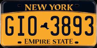 NY license plate GIO3893