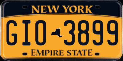 NY license plate GIO3899