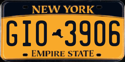 NY license plate GIO3906