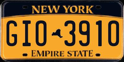 NY license plate GIO3910