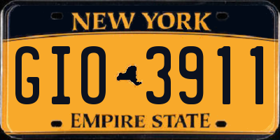 NY license plate GIO3911