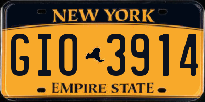 NY license plate GIO3914