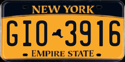 NY license plate GIO3916