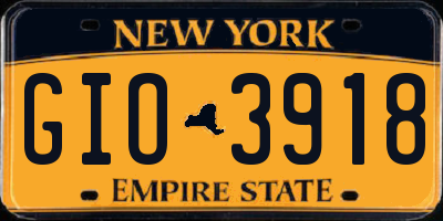 NY license plate GIO3918