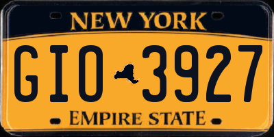 NY license plate GIO3927