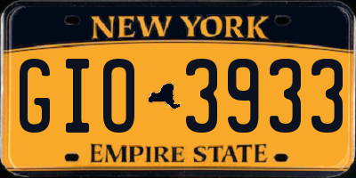 NY license plate GIO3933