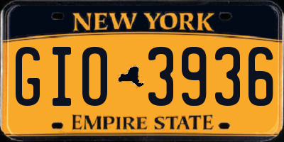 NY license plate GIO3936