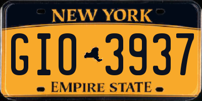 NY license plate GIO3937