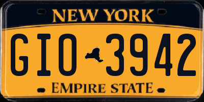 NY license plate GIO3942
