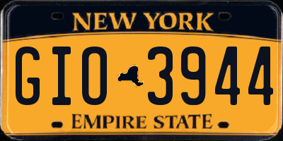 NY license plate GIO3944