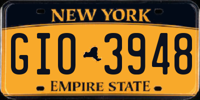 NY license plate GIO3948