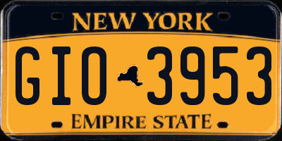 NY license plate GIO3953