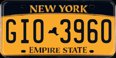 NY license plate GIO3960