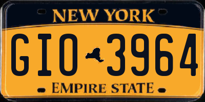 NY license plate GIO3964