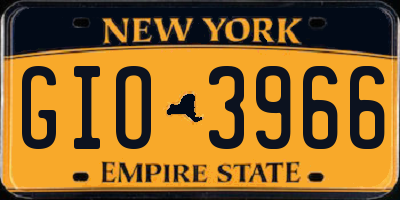 NY license plate GIO3966