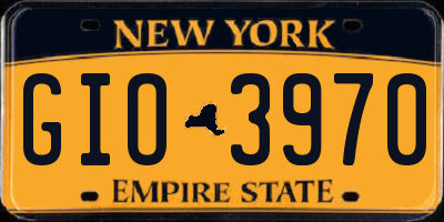 NY license plate GIO3970