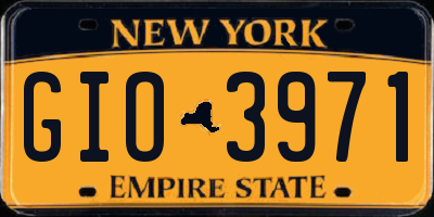 NY license plate GIO3971