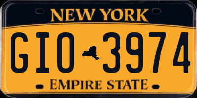 NY license plate GIO3974