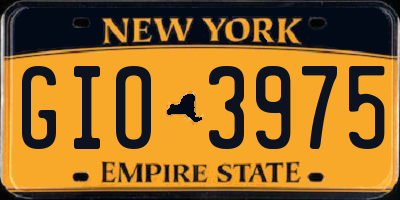 NY license plate GIO3975