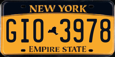 NY license plate GIO3978