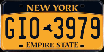 NY license plate GIO3979