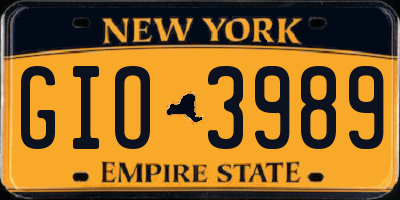NY license plate GIO3989