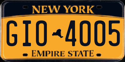 NY license plate GIO4005