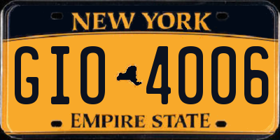 NY license plate GIO4006