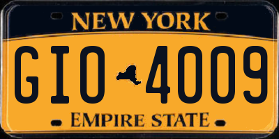 NY license plate GIO4009