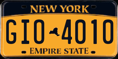 NY license plate GIO4010