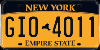 NY license plate GIO4011