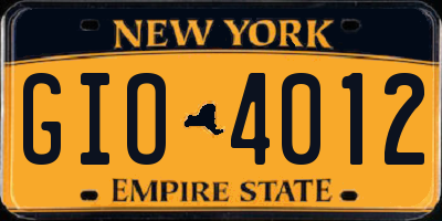 NY license plate GIO4012