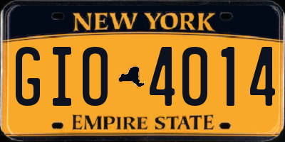 NY license plate GIO4014
