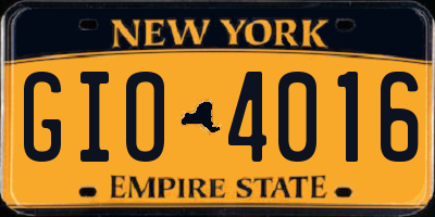 NY license plate GIO4016
