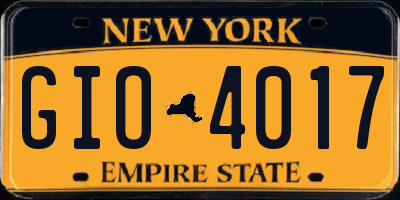 NY license plate GIO4017