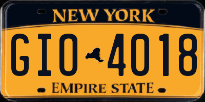 NY license plate GIO4018