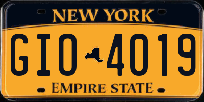 NY license plate GIO4019