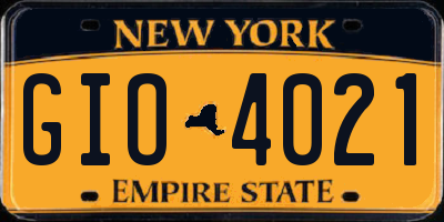 NY license plate GIO4021