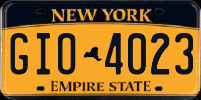 NY license plate GIO4023