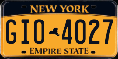 NY license plate GIO4027