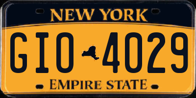 NY license plate GIO4029