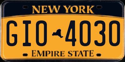 NY license plate GIO4030