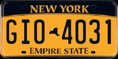 NY license plate GIO4031