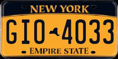 NY license plate GIO4033
