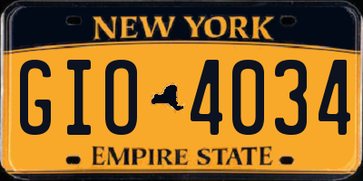 NY license plate GIO4034