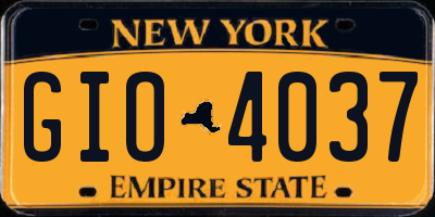 NY license plate GIO4037